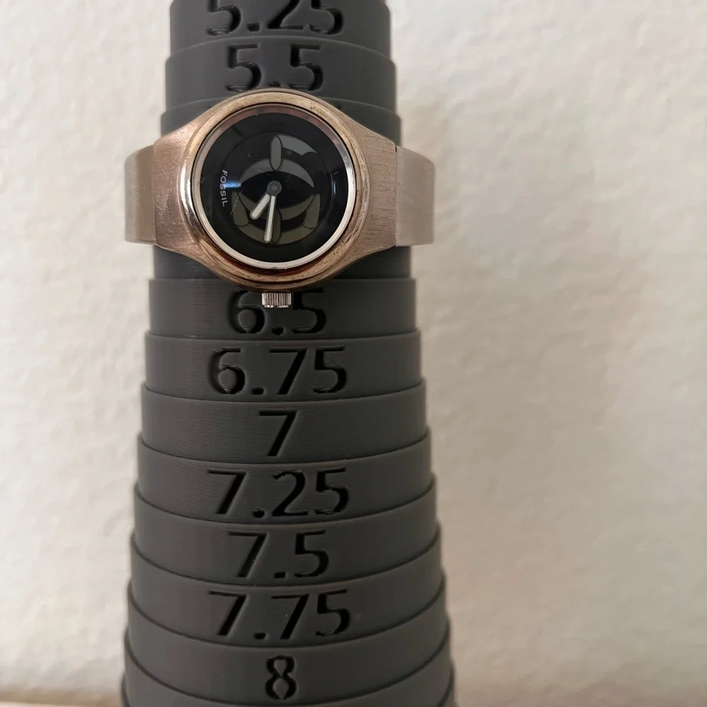 Fossil Silver Bracelet Watch with Black Dial